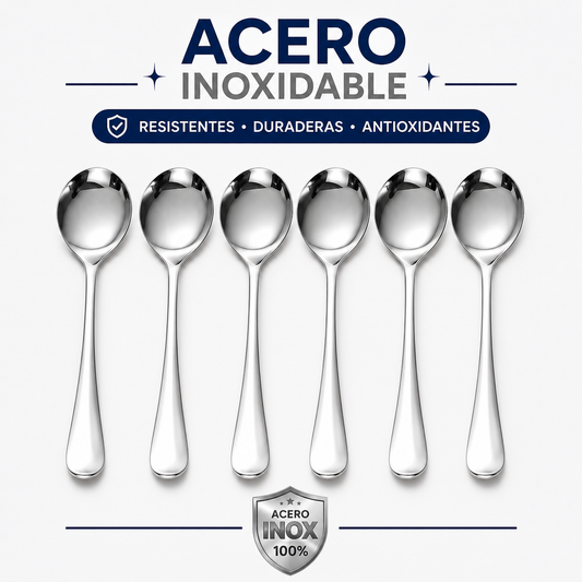 6 cuchara acero inoxidable