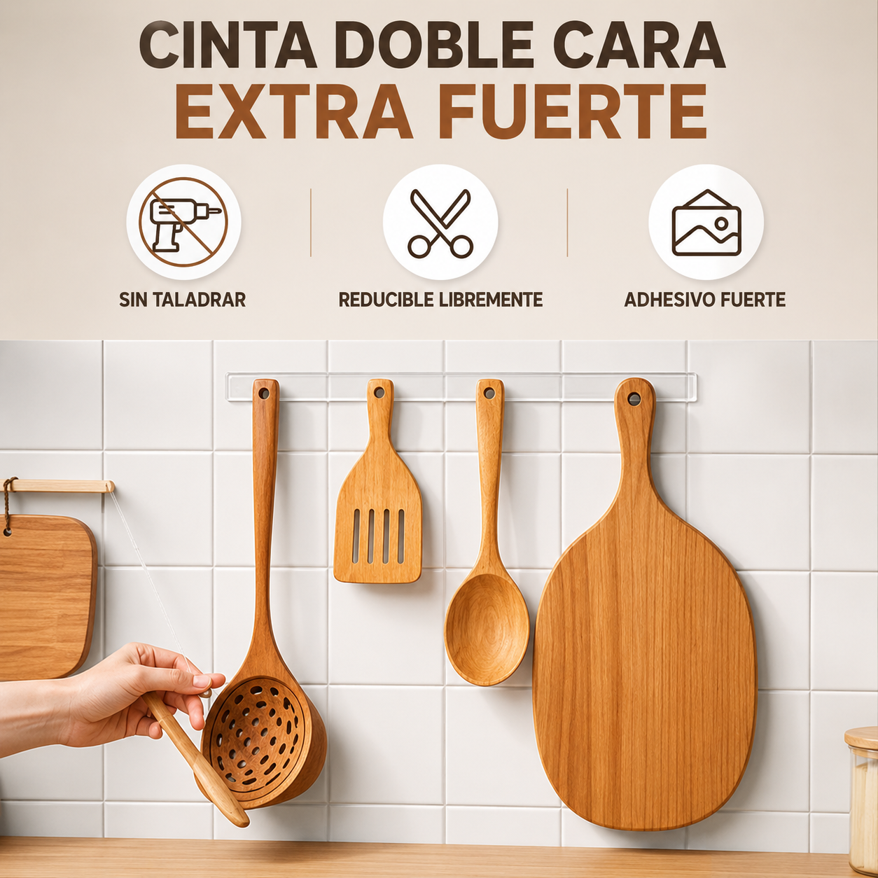 Cinta Nano Adhesiva de Doble Cara Lavable y Reutilizable 2X1