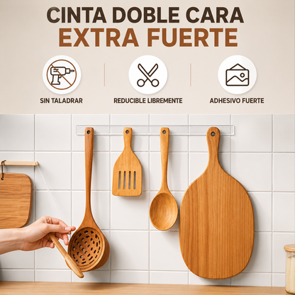 Cinta Nano Adhesiva de Doble Cara Lavable y Reutilizable 2X1