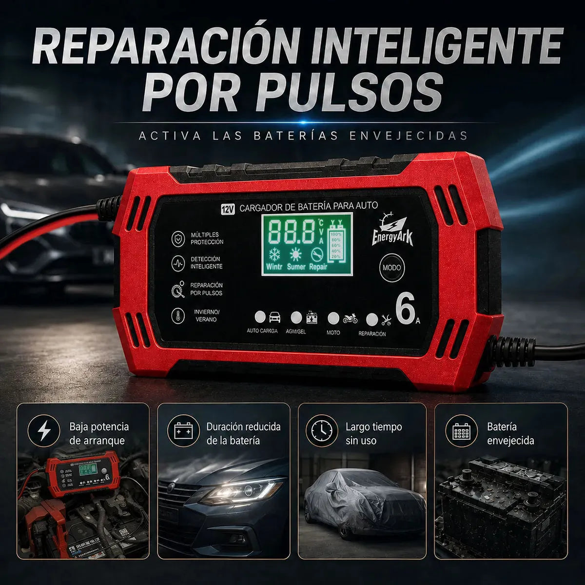 Cargador Reparador Inteligente de Baterías
