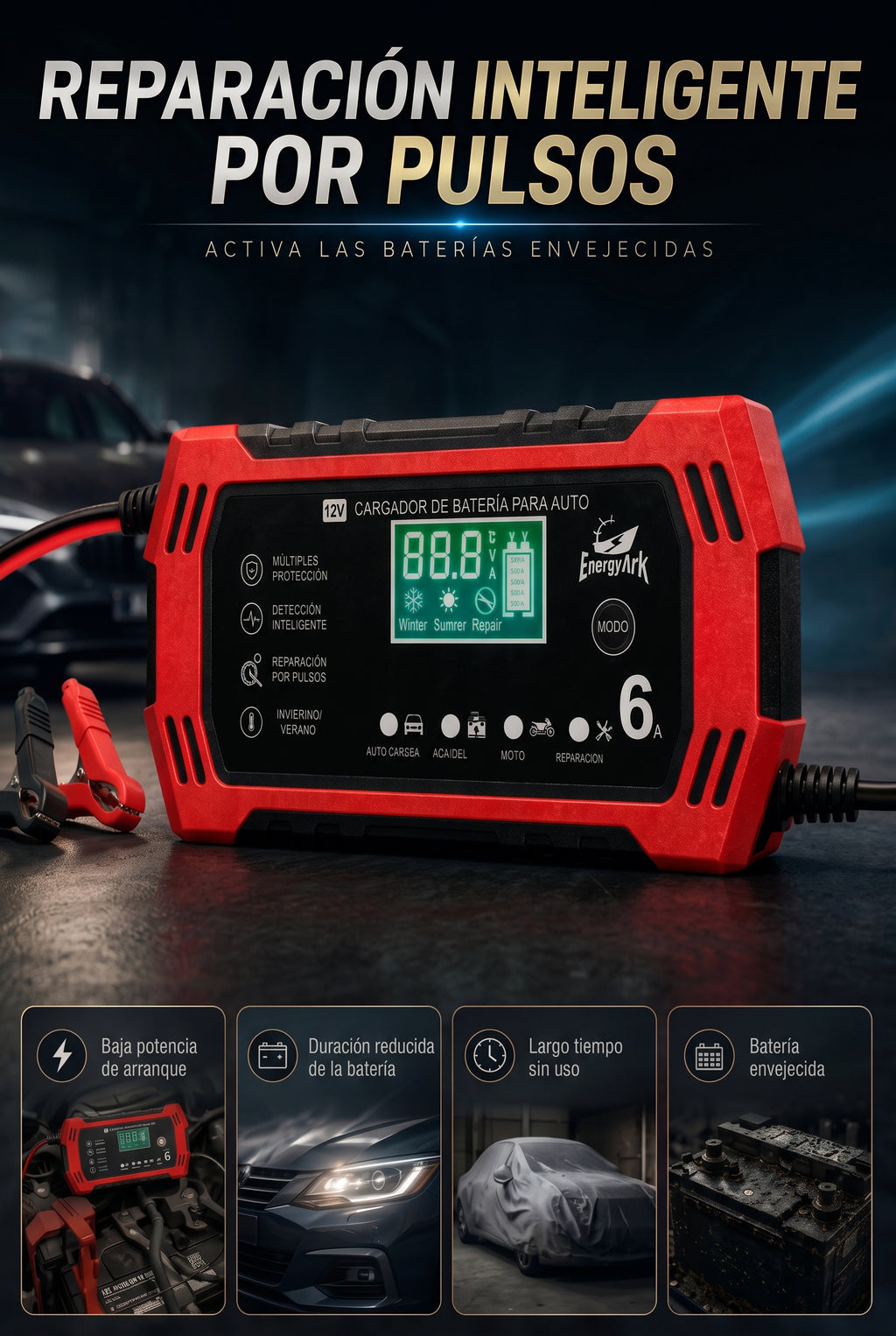 Cargador Reparador Inteligente de Baterías
