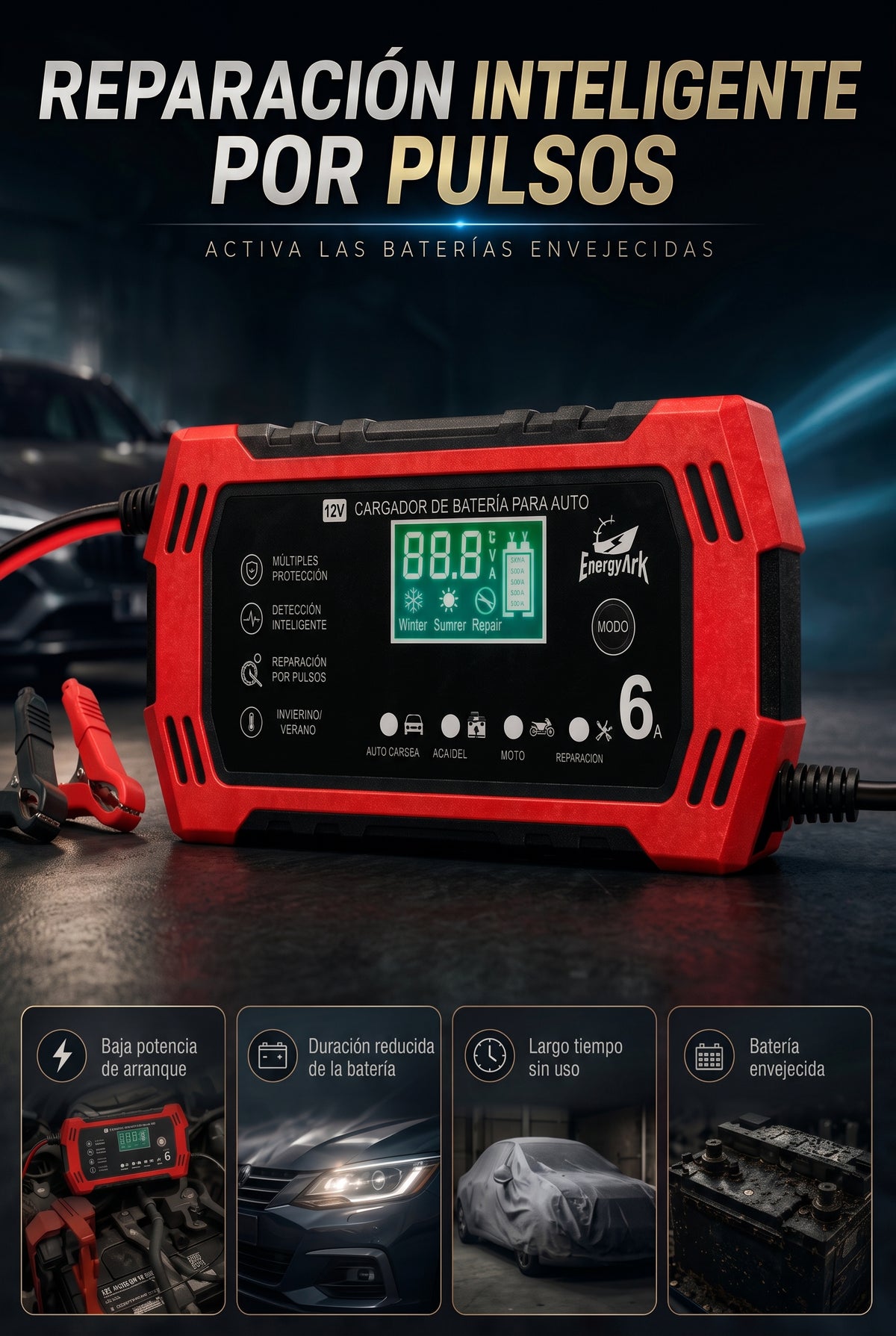 Cargador Reparador Inteligente de Baterías